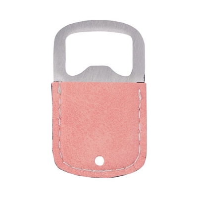 Metal bottle opener made of steel and eco-leather for sublimation